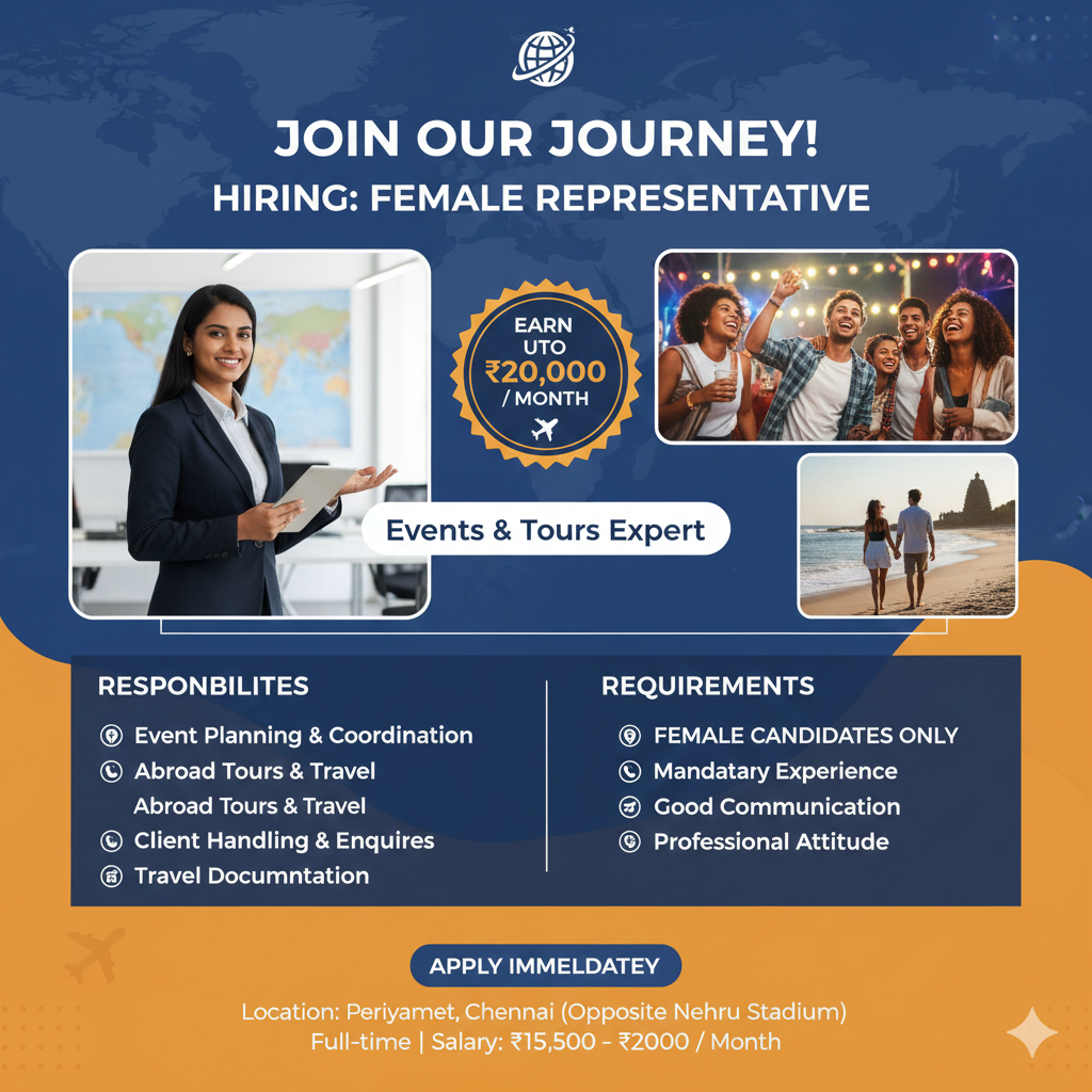 Now Hiring: Female Representative (Events & Tours)