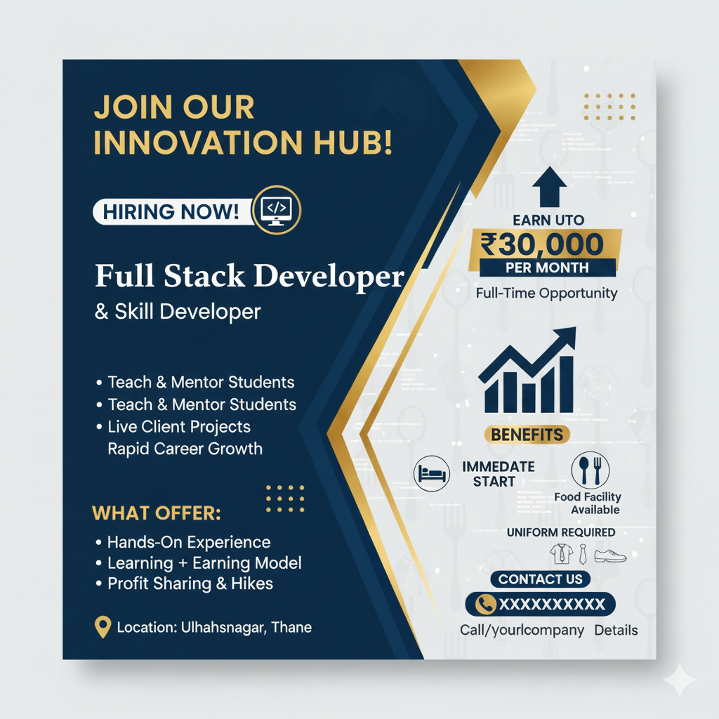 🚀 Hiring: Full Stack Developer / Skill Developer