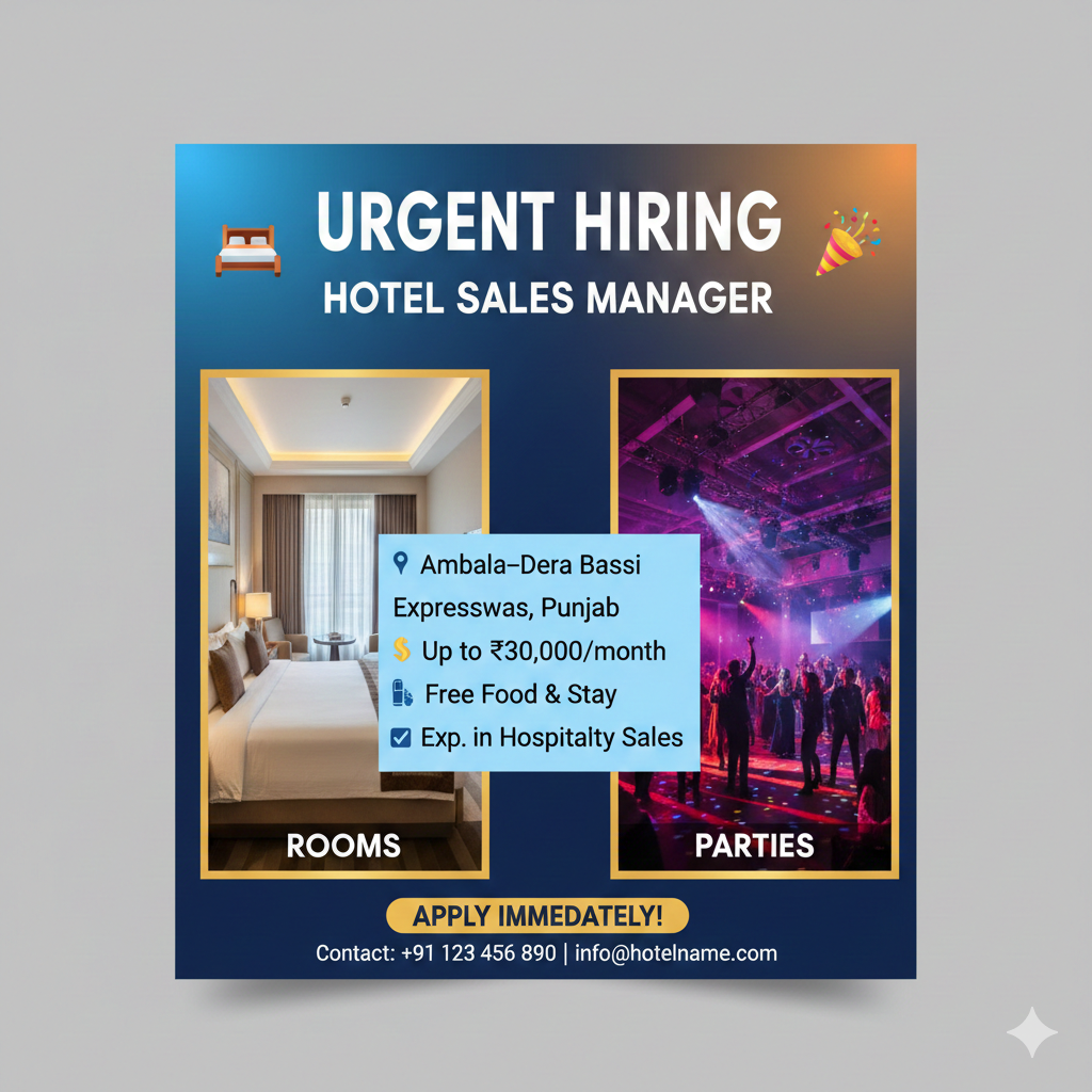 Hotel Sales Manager – Rooms & Parties
