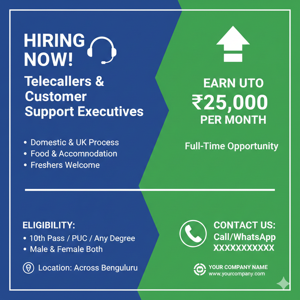 Hiring: Telecallers & Customer Support Executives