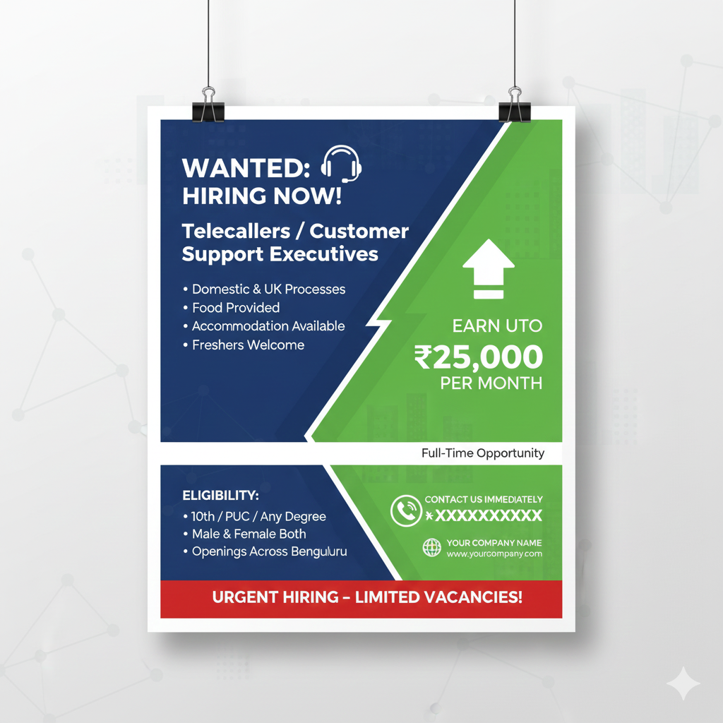 🚀 HIRING NOW: Telecallers & Customer Support Executives